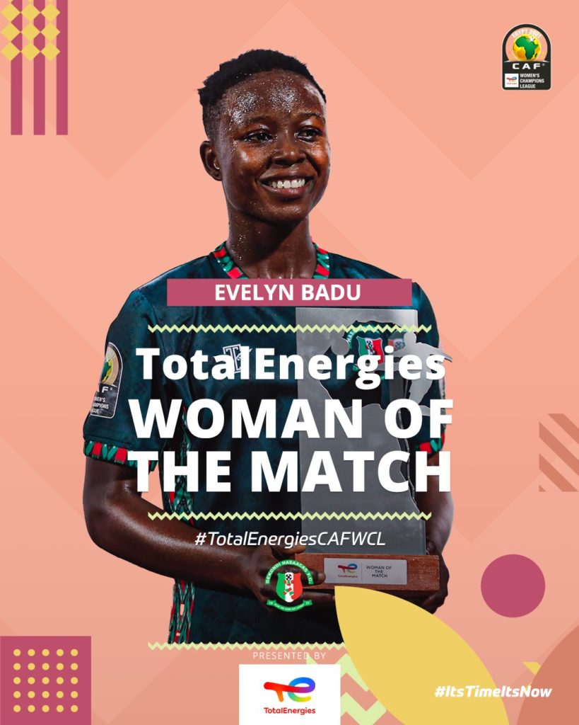 Evelyn Badu: Hasaacas Ladies midfielder named Woman of the Match after CAFWCL win