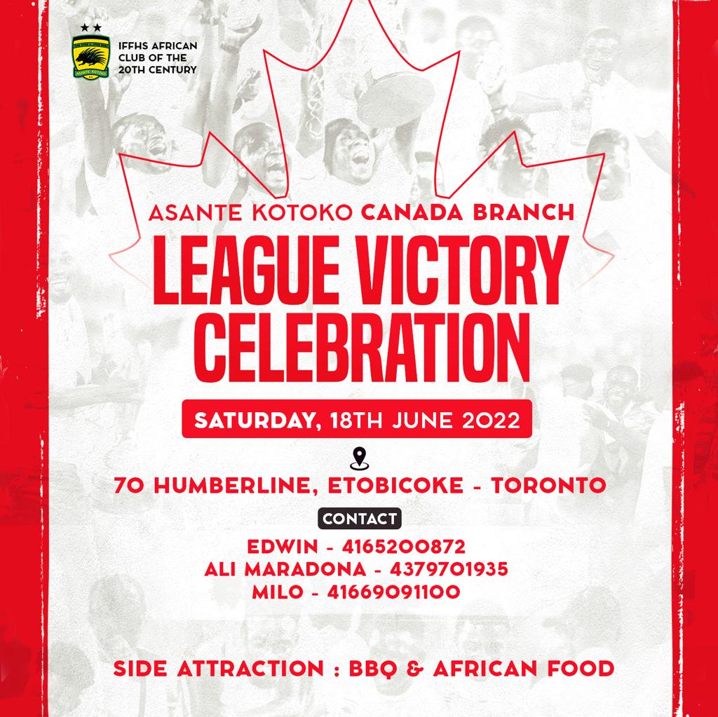 Asante Kotoko Canada branch to celebrate league triumph in Toronto