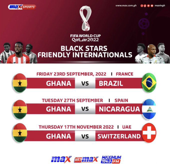 Ghana set to play Brazil and Nicaragua in friendlies